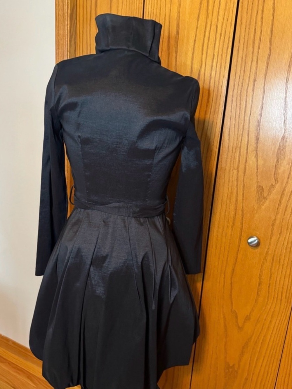 Elegant Black Balloon Hem Dress - Picture 6 of 6